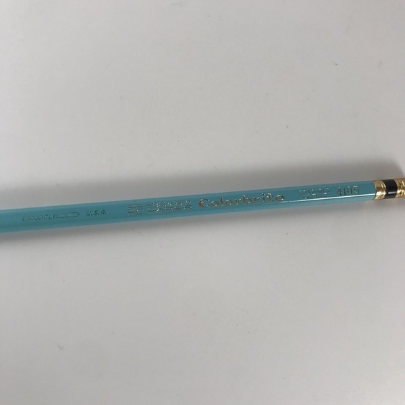VTG Eberhard Faber Colorbrite Erasable Light Blue 4105 Pencil USA Woodclinched - Picture 2 of 7